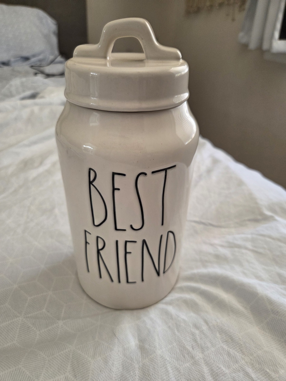 Rae Dunn White 'BEST FRIEND' Ceramic Canister With Lid